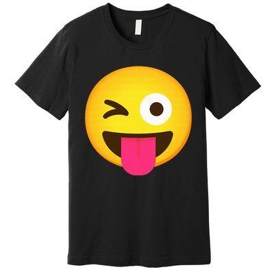 Emoticon Winking Face With Stuck Out Tongue And Winking Eye Premium T-Shirt