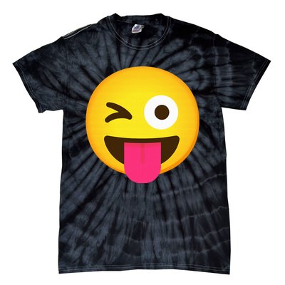 Emoticon Winking Face With Stuck Out Tongue And Winking Eye Tie-Dye T-Shirt