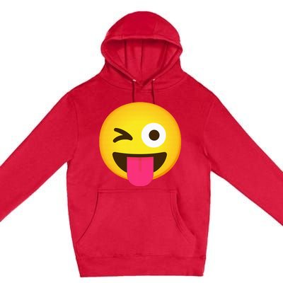 Emoticon Winking Face With Stuck Out Tongue And Winking Eye Premium Pullover Hoodie