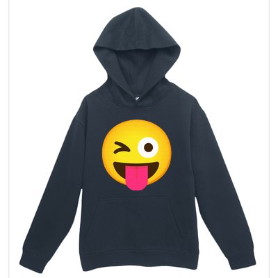 Emoticon Winking Face With Stuck Out Tongue And Winking Eye Urban Pullover Hoodie