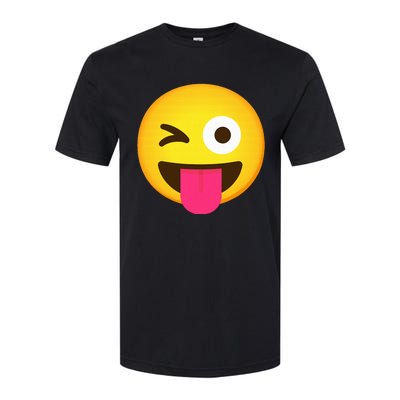 Emoticon Winking Face With Stuck Out Tongue And Winking Eye Softstyle CVC T-Shirt