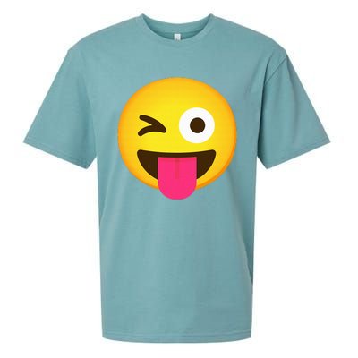 Emoticon Winking Face With Stuck Out Tongue And Winking Eye Sueded Cloud Jersey T-Shirt