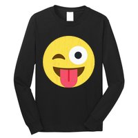 Emoticon Winking Face With Tongue Long Sleeve Shirt