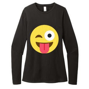 Emoticon Winking Face With Tongue Womens CVC Long Sleeve Shirt