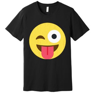 Emoticon Winking Face With Tongue Premium T-Shirt