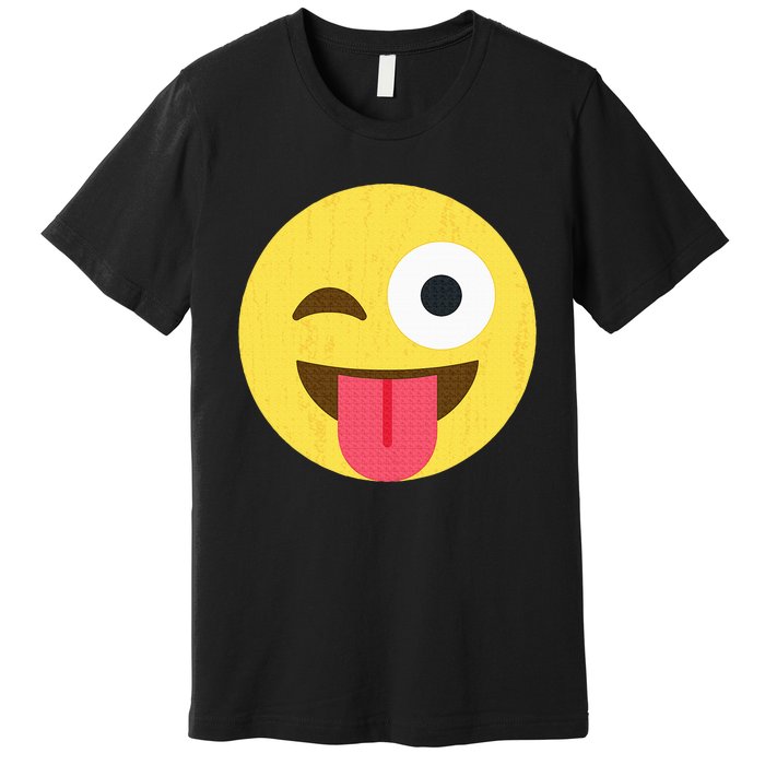 Emoticon Winking Face With Tongue Premium T-Shirt