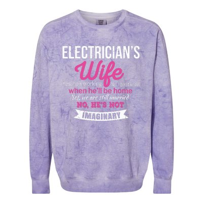 Electricians Wife Gift Funny Anniversary Colorblast Crewneck Sweatshirt