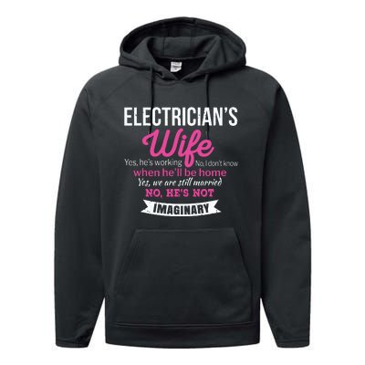 Electricians Wife Gift Funny Anniversary Performance Fleece Hoodie