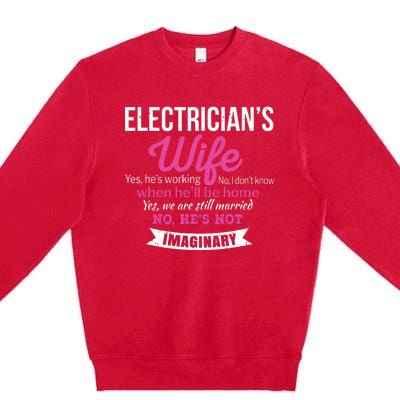 Electricians Wife Gift Funny Anniversary Premium Crewneck Sweatshirt