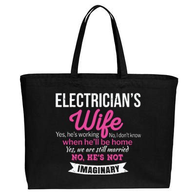 Electricians Wife Gift Funny Anniversary Cotton Canvas Jumbo Tote