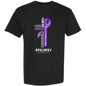 Epilepsy Warrior God Jesus Christ Epilepsy Awareness Garment-Dyed Heavyweight T-Shirt