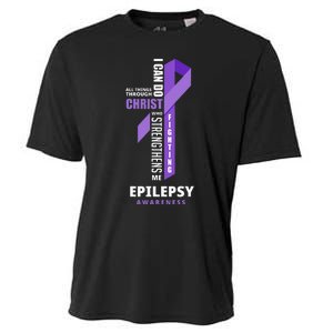 Epilepsy Warrior God Jesus Christ Epilepsy Awareness Cooling Performance Crew T-Shirt