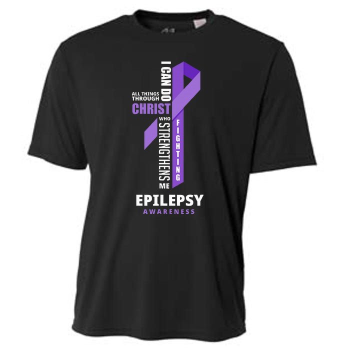 Epilepsy Warrior God Jesus Christ Epilepsy Awareness Cooling Performance Crew T-Shirt