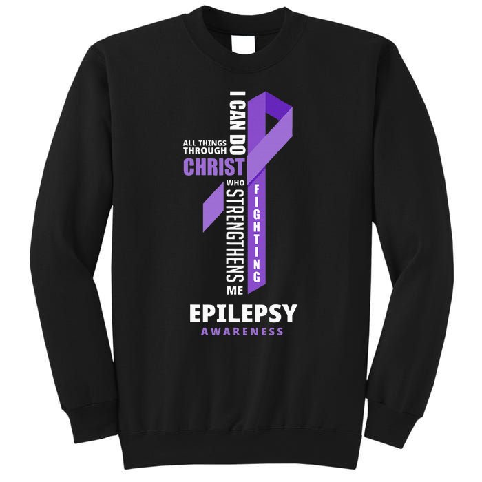 Epilepsy Warrior God Jesus Christ Epilepsy Awareness Sweatshirt