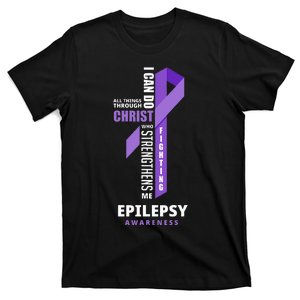 Epilepsy Warrior God Jesus Christ Epilepsy Awareness T-Shirt