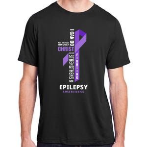 Epilepsy Warrior God Jesus Christ Epilepsy Awareness Adult ChromaSoft Performance T-Shirt