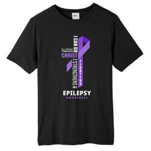 Epilepsy Warrior God Jesus Christ Epilepsy Awareness Tall Fusion ChromaSoft Performance T-Shirt