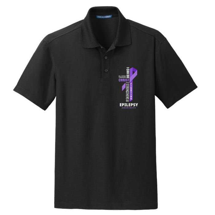 Epilepsy Warrior God Jesus Christ Epilepsy Awareness Dry Zone Grid Polo