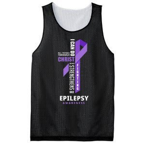 Epilepsy Warrior God Jesus Christ Epilepsy Awareness Mesh Reversible Basketball Jersey Tank