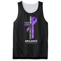 Epilepsy Warrior God Jesus Christ Epilepsy Awareness Mesh Reversible Basketball Jersey Tank