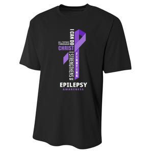 Epilepsy Warrior God Jesus Christ Epilepsy Awareness Performance Sprint T-Shirt