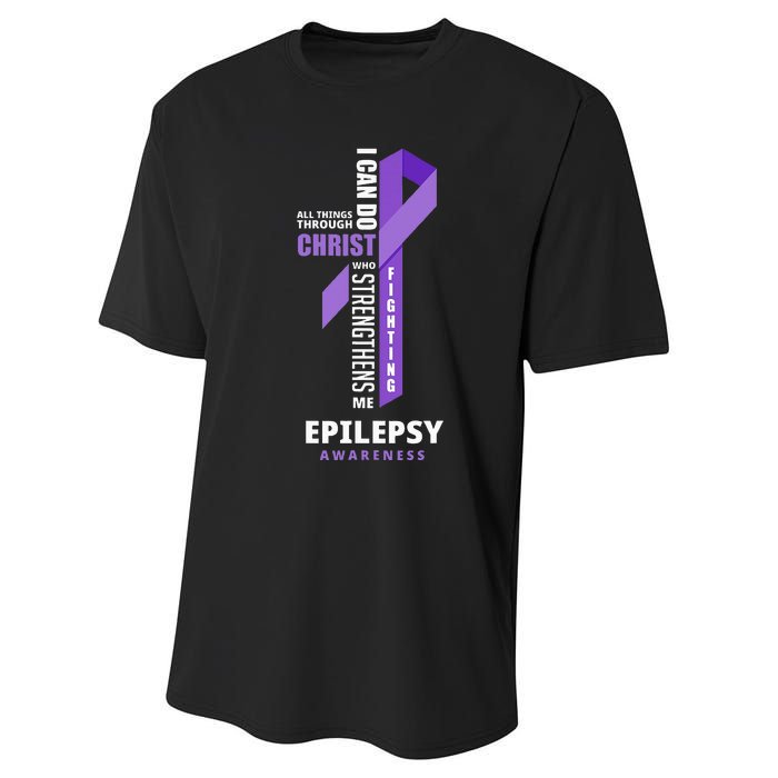 Epilepsy Warrior God Jesus Christ Epilepsy Awareness Performance Sprint T-Shirt