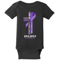 Epilepsy Warrior God Jesus Christ Epilepsy Awareness Baby Bodysuit