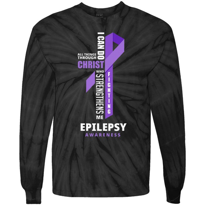 Epilepsy Warrior God Jesus Christ Epilepsy Awareness Tie-Dye Long Sleeve Shirt