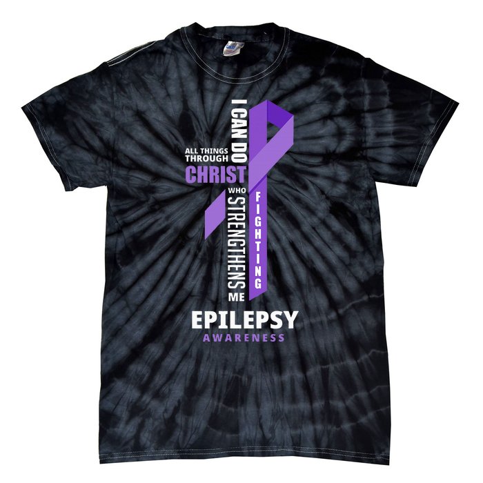 Epilepsy Warrior God Jesus Christ Epilepsy Awareness Tie-Dye T-Shirt