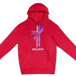 Epilepsy Warrior God Jesus Christ Epilepsy Awareness Premium Pullover Hoodie