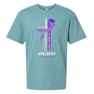 Epilepsy Warrior God Jesus Christ Epilepsy Awareness Sueded Cloud Jersey T-Shirt