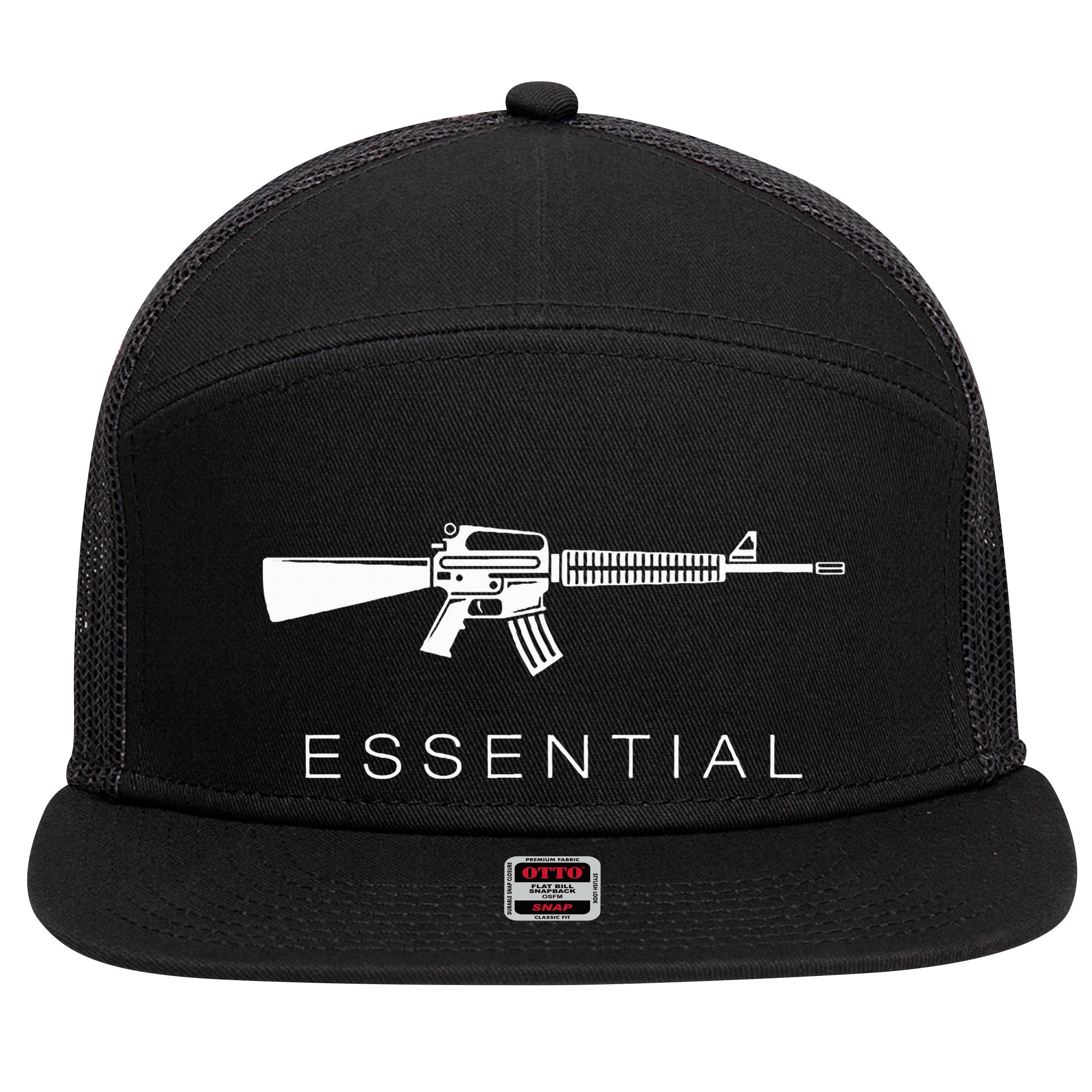 Essential Weapons Gun S Ar 15 Assault Rifle Firearm 7 Panel Mesh Trucker Snapback Hat