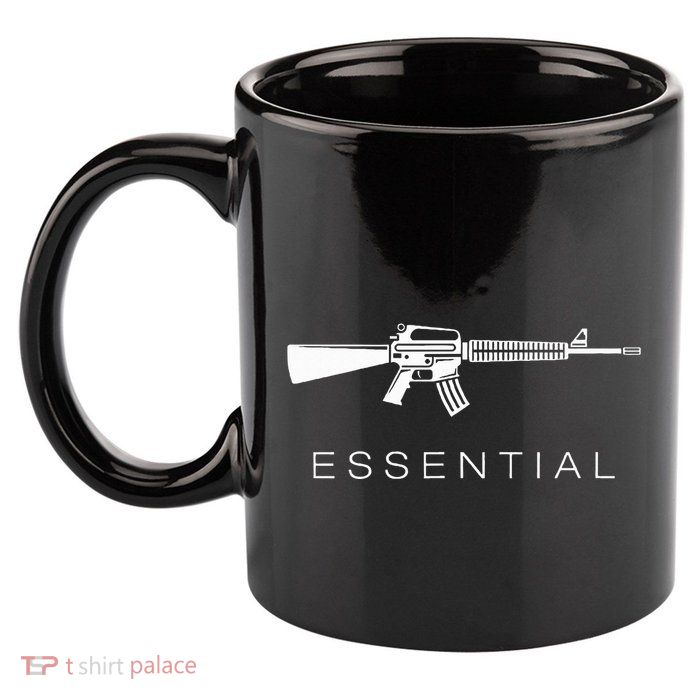 Essential Weapons Gun S Ar 15 Assault Rifle Firearm 11oz C Handle Ceramic Mug