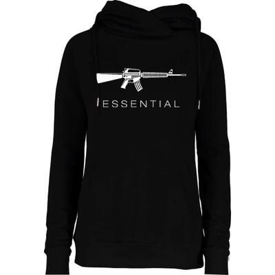 Essential Weapons Gun S Ar 15 Assault Rifle Firearm Womens Funnel Neck Pullover Hood