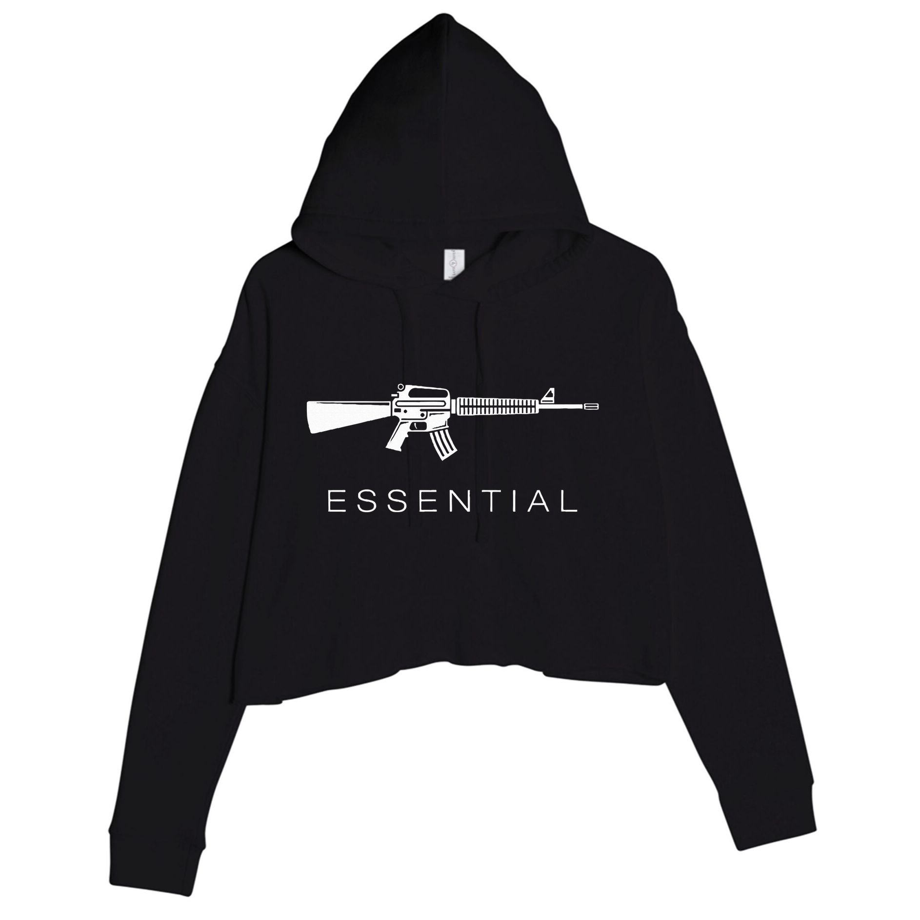 Essential Weapons Gun S Ar 15 Assault Rifle Firearm Crop Fleece Hoodie