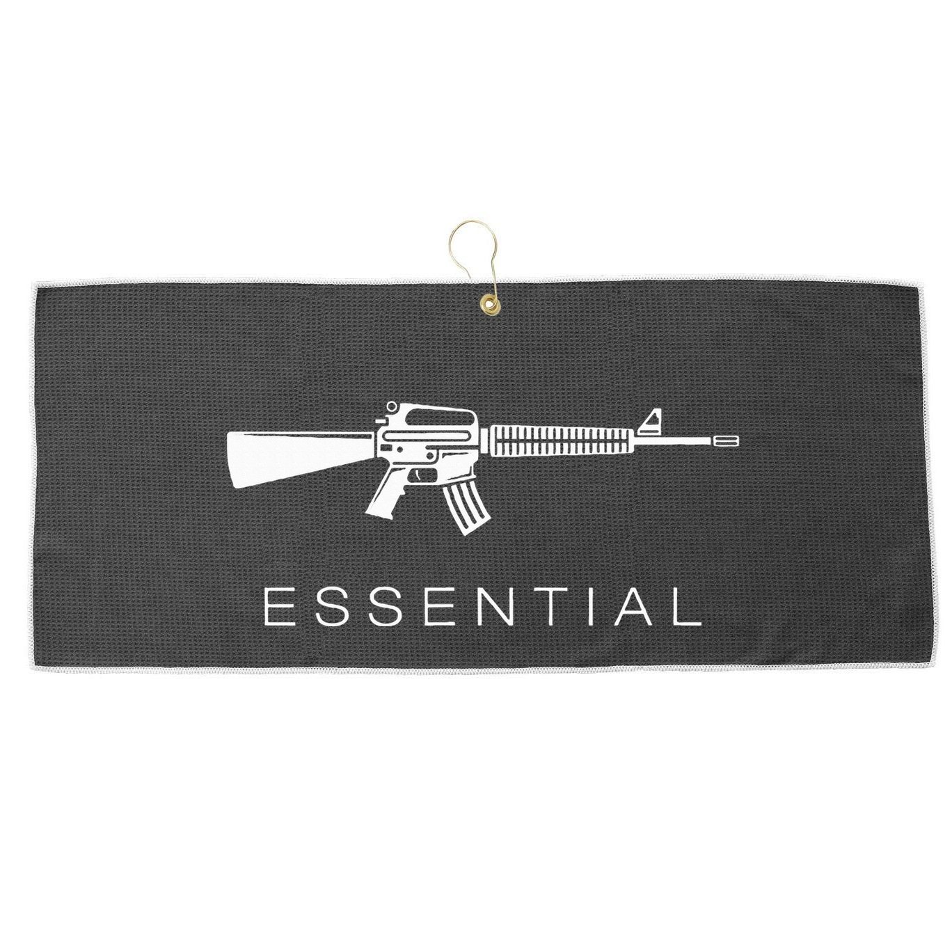 Essential Weapons Gun S Ar 15 Assault Rifle Firearm Large Microfiber Waffle Golf Towel