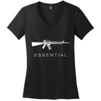 Essential Weapons Gun S Ar 15 Assault Rifle Firearm Women's V-Neck T-Shirt