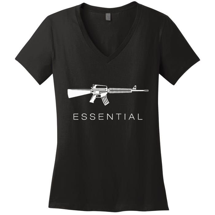 Essential Weapons Gun S Ar 15 Assault Rifle Firearm Women's V-Neck T-Shirt