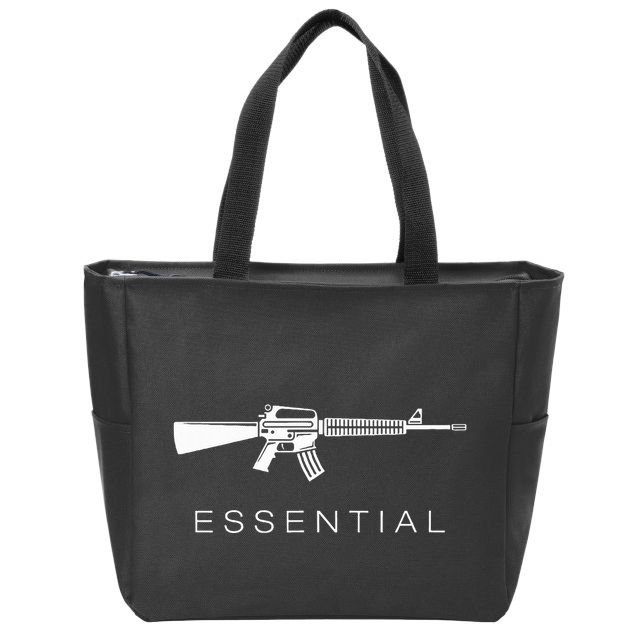 Essential Weapons Gun S Ar 15 Assault Rifle Firearm Zip Tote Bag