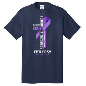 Epilepsy Warrior God Jesus Christ Epilepsy Awareness Tall T-Shirt