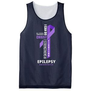 Epilepsy Warrior God Jesus Christ Epilepsy Awareness Mesh Reversible Basketball Jersey Tank