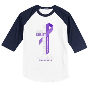 Epilepsy Warrior God Jesus Christ Epilepsy Awareness Baseball Sleeve Shirt