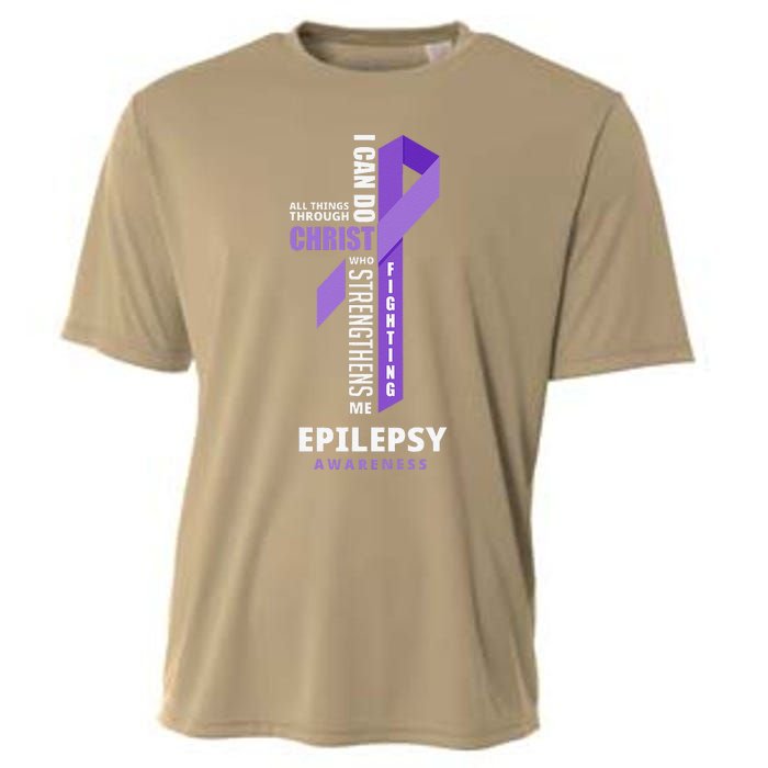 Epilepsy Warrior God Jesus Christ Epilepsy Awareness Cooling Performance Crew T-Shirt