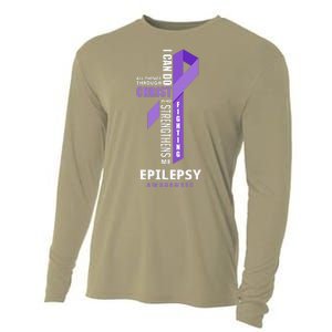 Epilepsy Warrior God Jesus Christ Epilepsy Awareness Cooling Performance Long Sleeve Crew