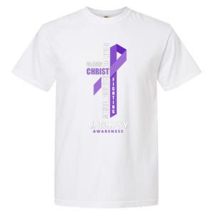 Epilepsy Warrior God Jesus Christ Epilepsy Awareness Garment-Dyed Heavyweight T-Shirt