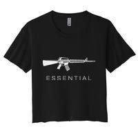 Essential Weapons Gun Ar 15 Assault Rifle Firearm Women's Crop Top Tee