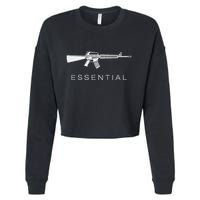 Essential Weapons Gun Ar 15 Assault Rifle Firearm Cropped Pullover Crew