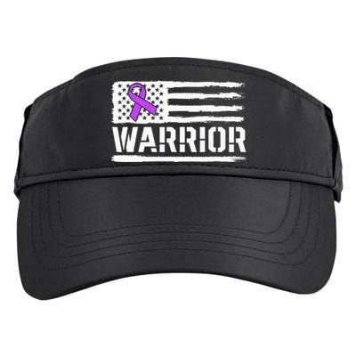 Epilepsy Warrior Gift Purple American Flag Awareness Ribbon Adult Drive Performance Visor