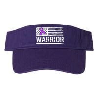 Epilepsy Warrior Gift Purple American Flag Awareness Ribbon Valucap Bio-Washed Visor