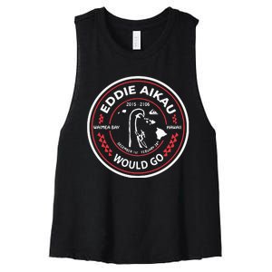 Eddie Would Go Eddie Aikau Hawaiian Lifeguard Women's Racerback Cropped Tank